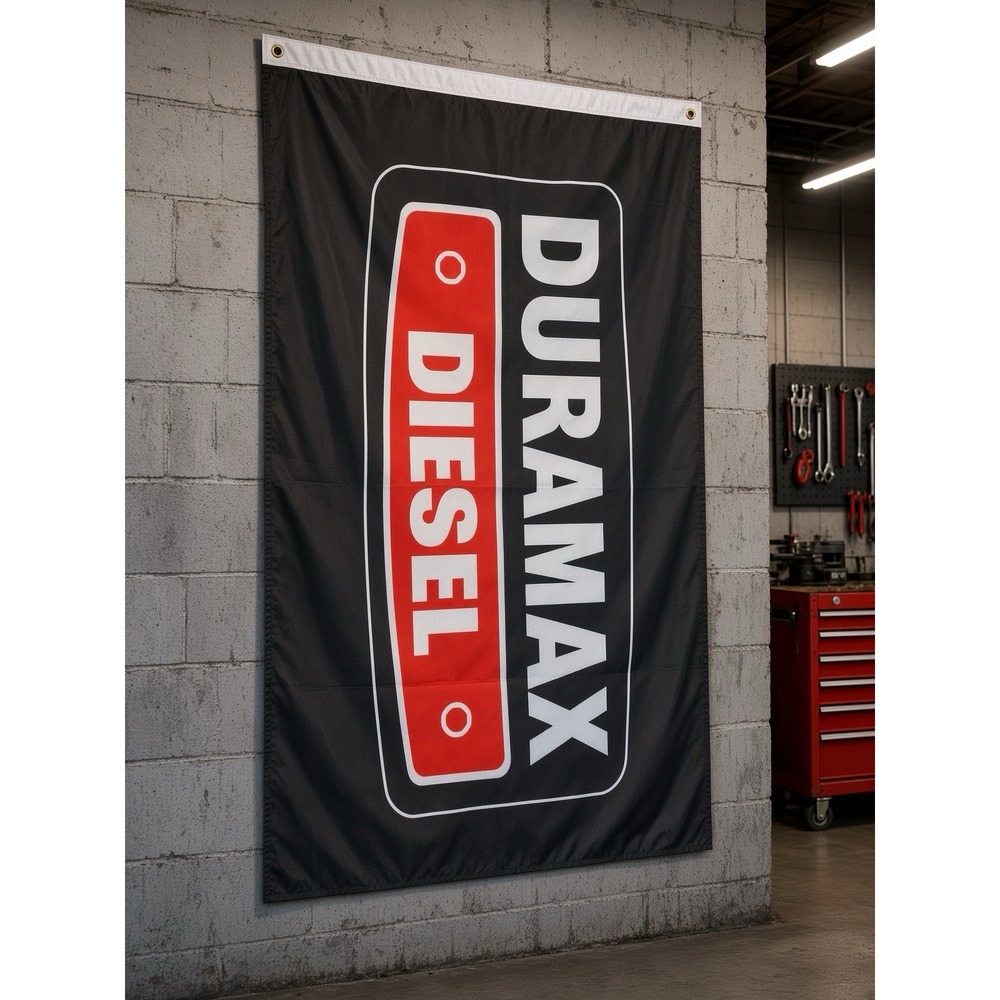 Duramax Diesel Flag 3'x5', Black And Red - Picture 2 of 4
